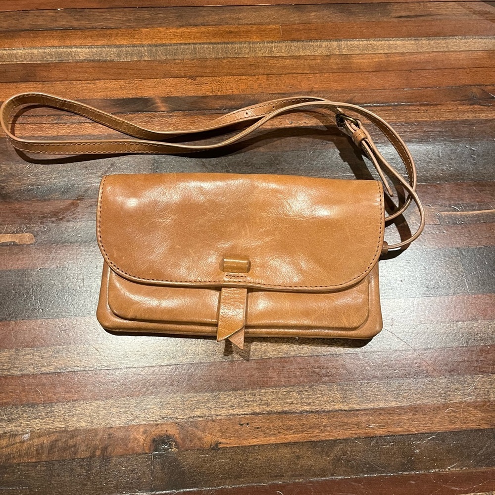 Lucky Tan Leather Crossbody Bag
